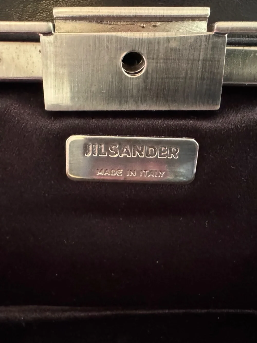 Vintage Jil Sander Black Leather Evening Clutch Shoulder Bag